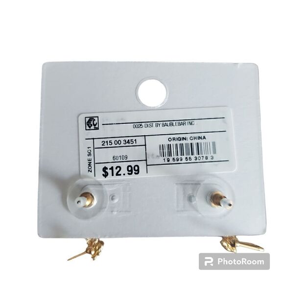 NWT Sugarfix BaubleBar Gold Pearl Gem Earring - Picture 4 of 4